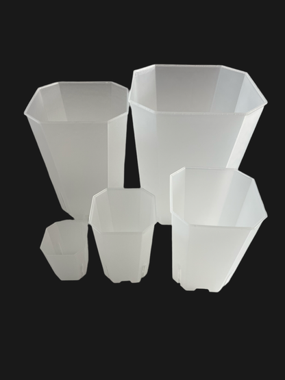 Squared Aroid Tower Pots - Clear Matte